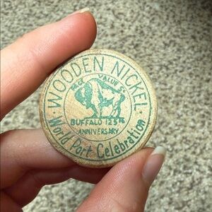 Vintage Wooden Nickel Buffalo Anniversary